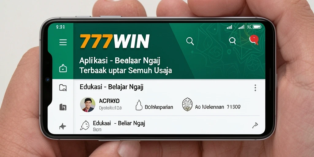 Tampilan antarmuka aplikasi 777WIN untuk belajar ngaji yang menarik.