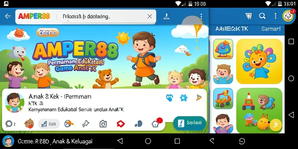 Tampilan antarmuka AMPER88 yang ceria dan edukatif.