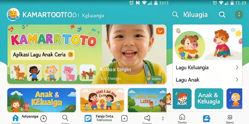 Antarmuka KAMARTOTO yang ceria dan interaktif untuk anak-anak.