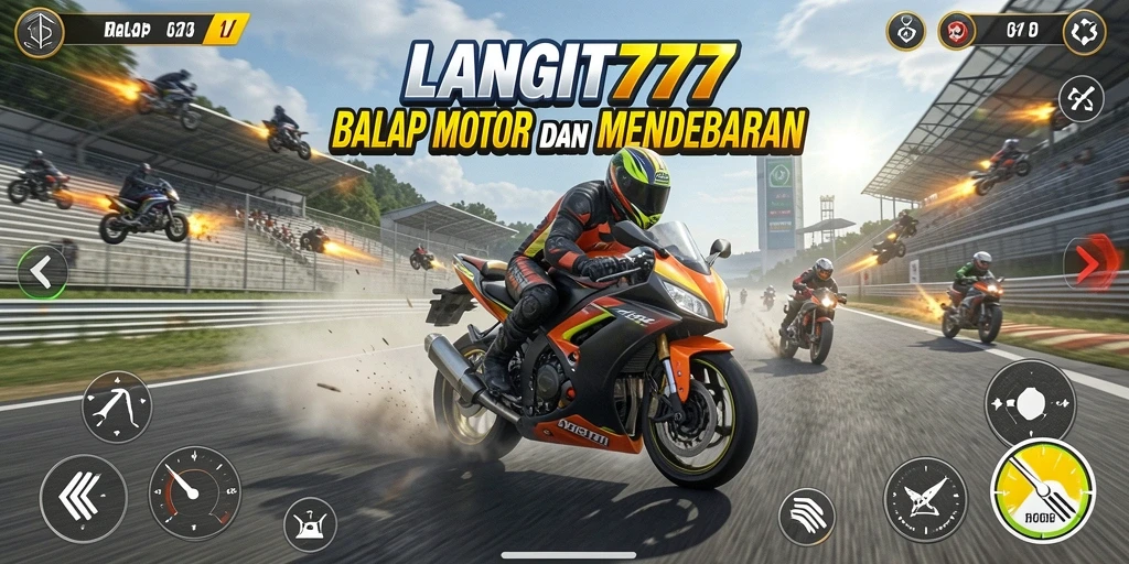 Tampilan antarmuka LANGIT777 saat balapan motor yang mendebarkan.