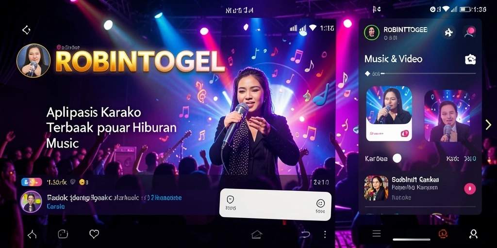 Antarmuka aplikasi ROBINTOGEL untuk karaoke yang user-friendly.
